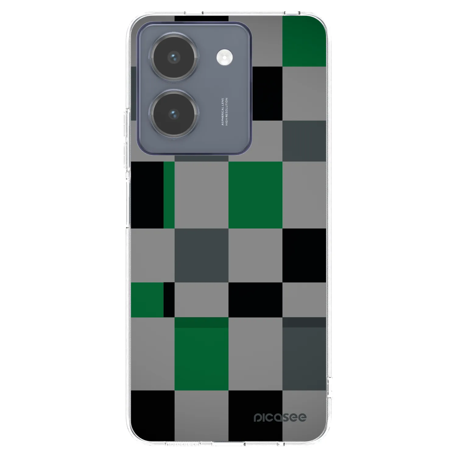 Picasee silikónový prehľadný obal pre Vivo Y36 4G - Block Grid