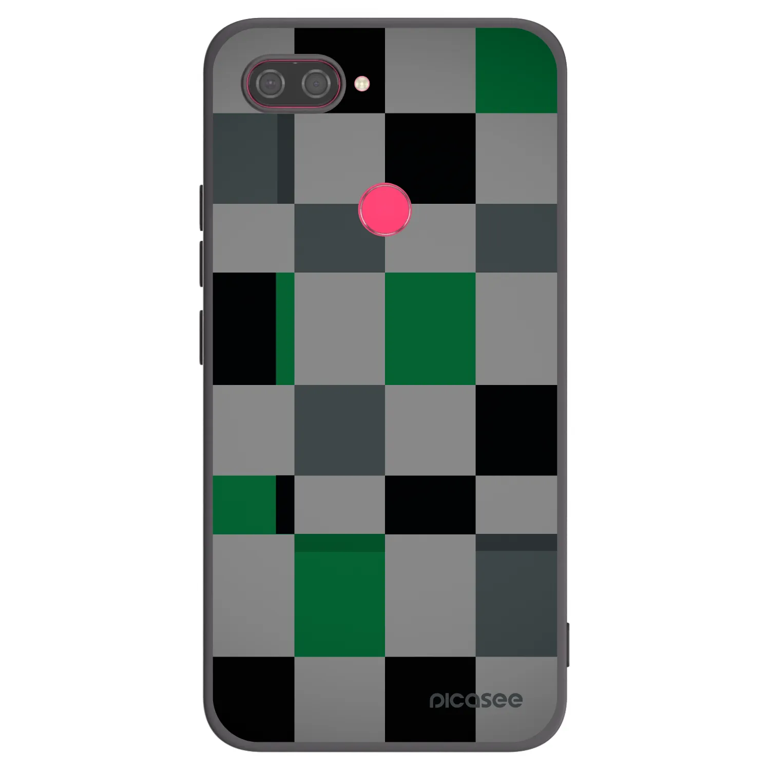 Picasee silikónový čierny obal pre Xiaomi Mi 8 Lite - Block Grid