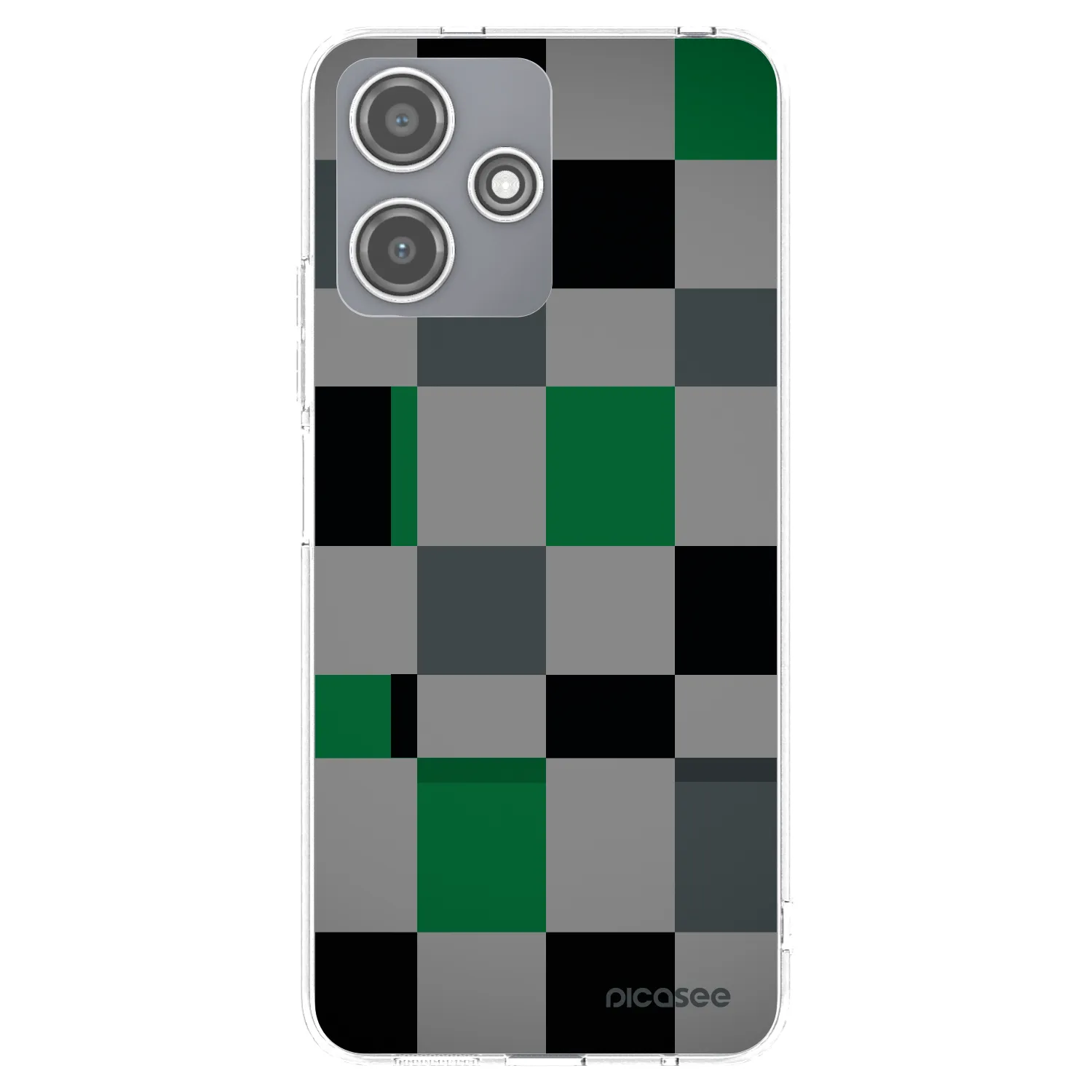 Picasee silikónový prehľadný obal pre Xiaomi Redmi 12 5G - Block Grid