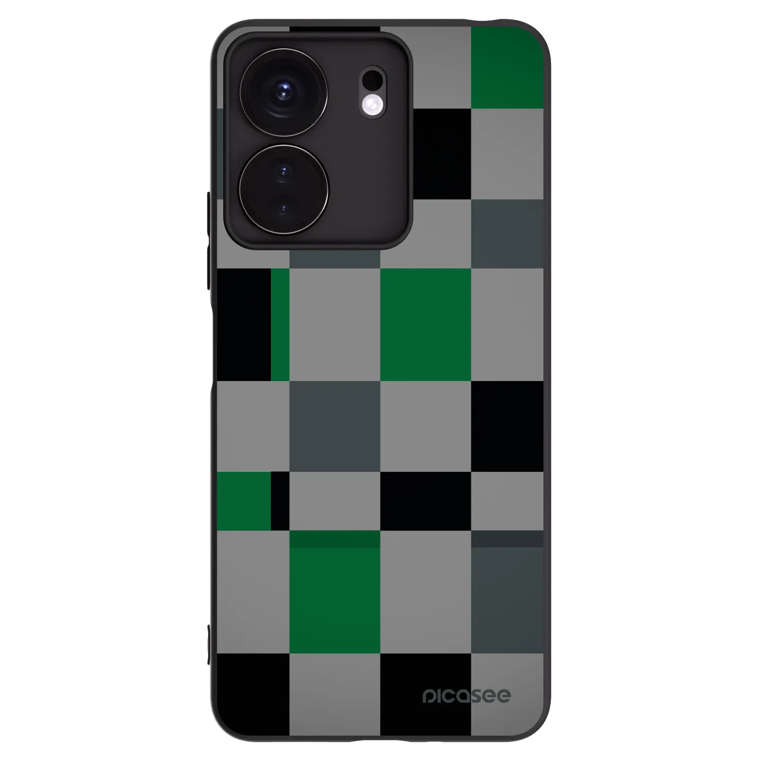 Silikónový čierny obal pre Xiaomi Redmi 13C 4G - Block Grid