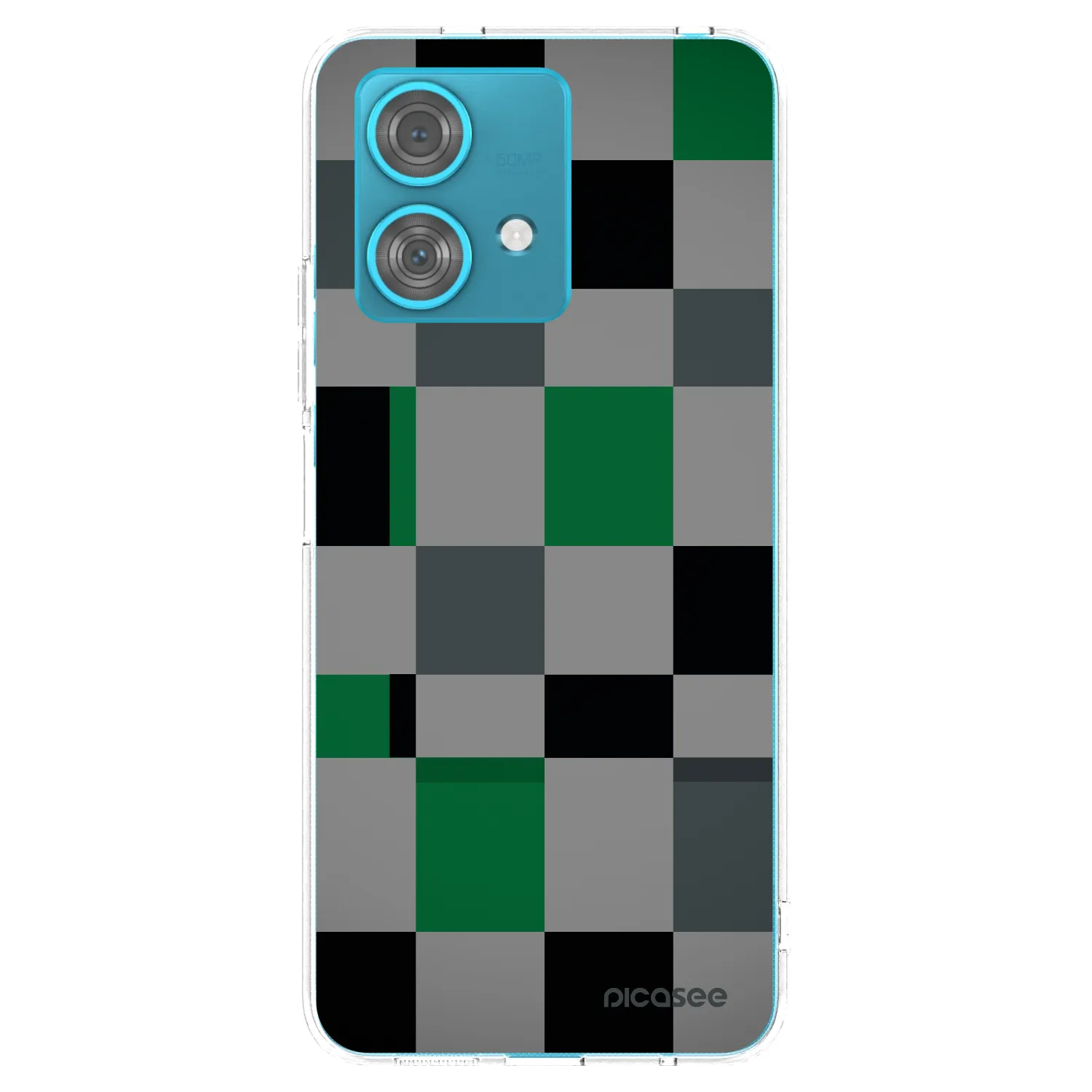 Picasee silikónový prehľadný obal pre Motorola Edge 40 Neo - Block Grid