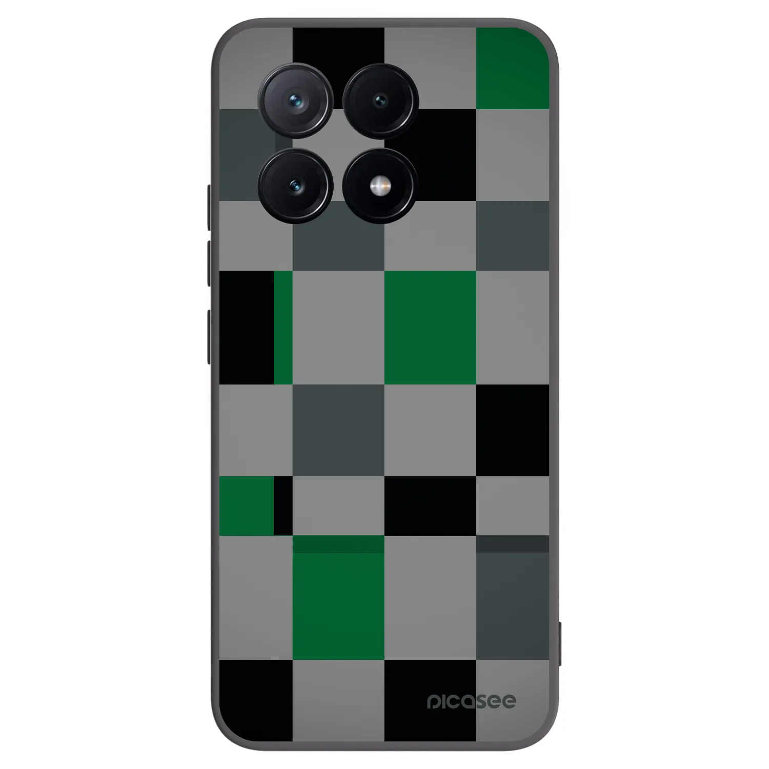 Picasee silikónový čierny obal pre Xiaomi Poco X6 Pro - Block Grid