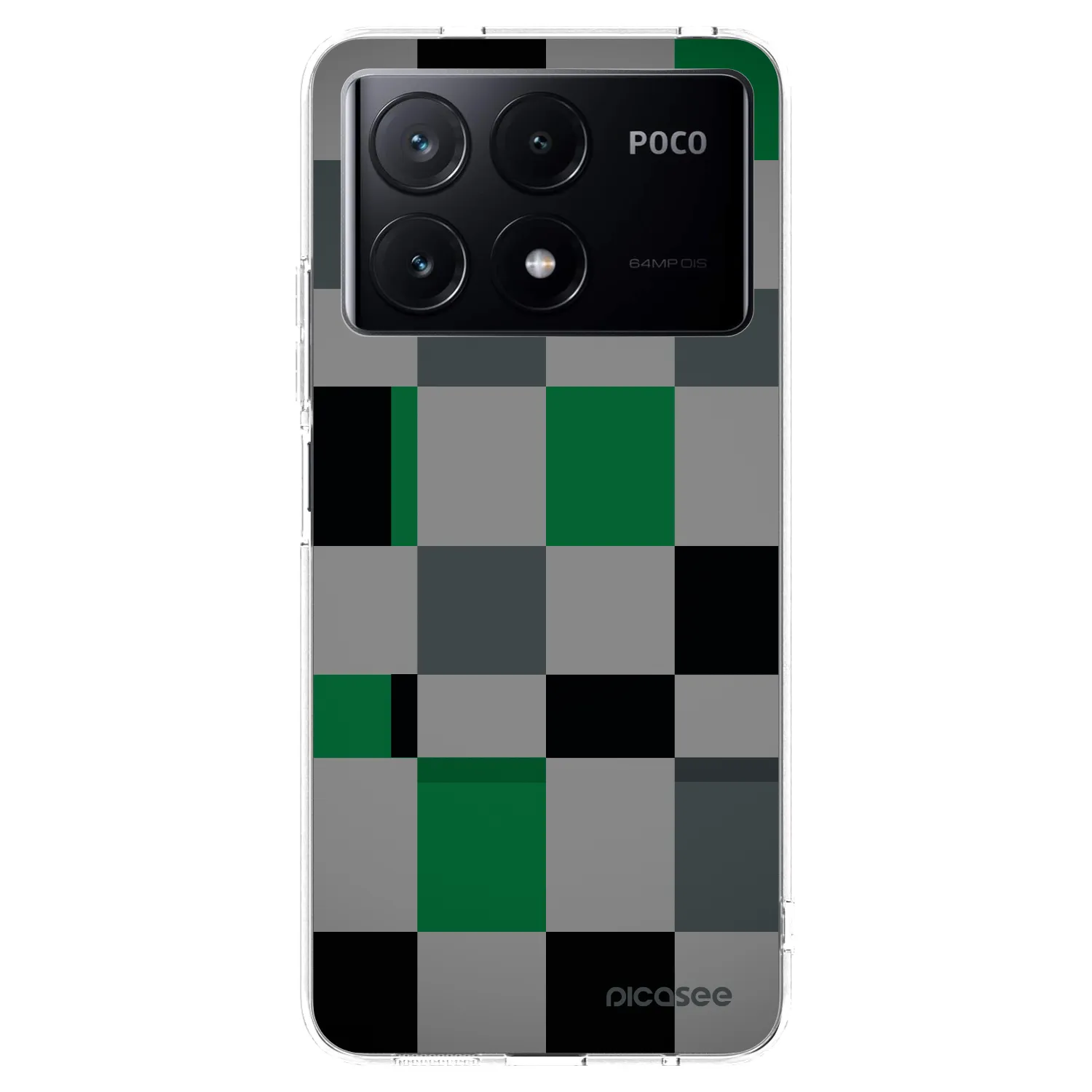 Picasee silikónový prehľadný obal pre Xiaomi Poco X6 Pro - Block Grid