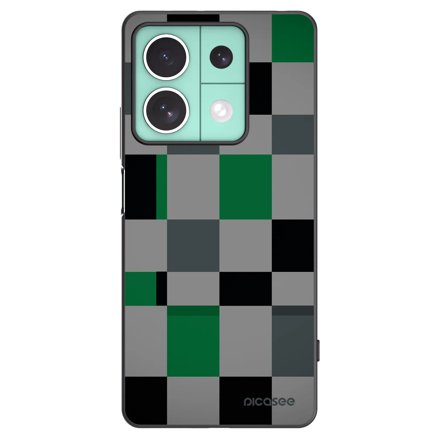 Picasee silikónový čierny obal pre Xiaomi Redmi Note 13 5G - Block Grid