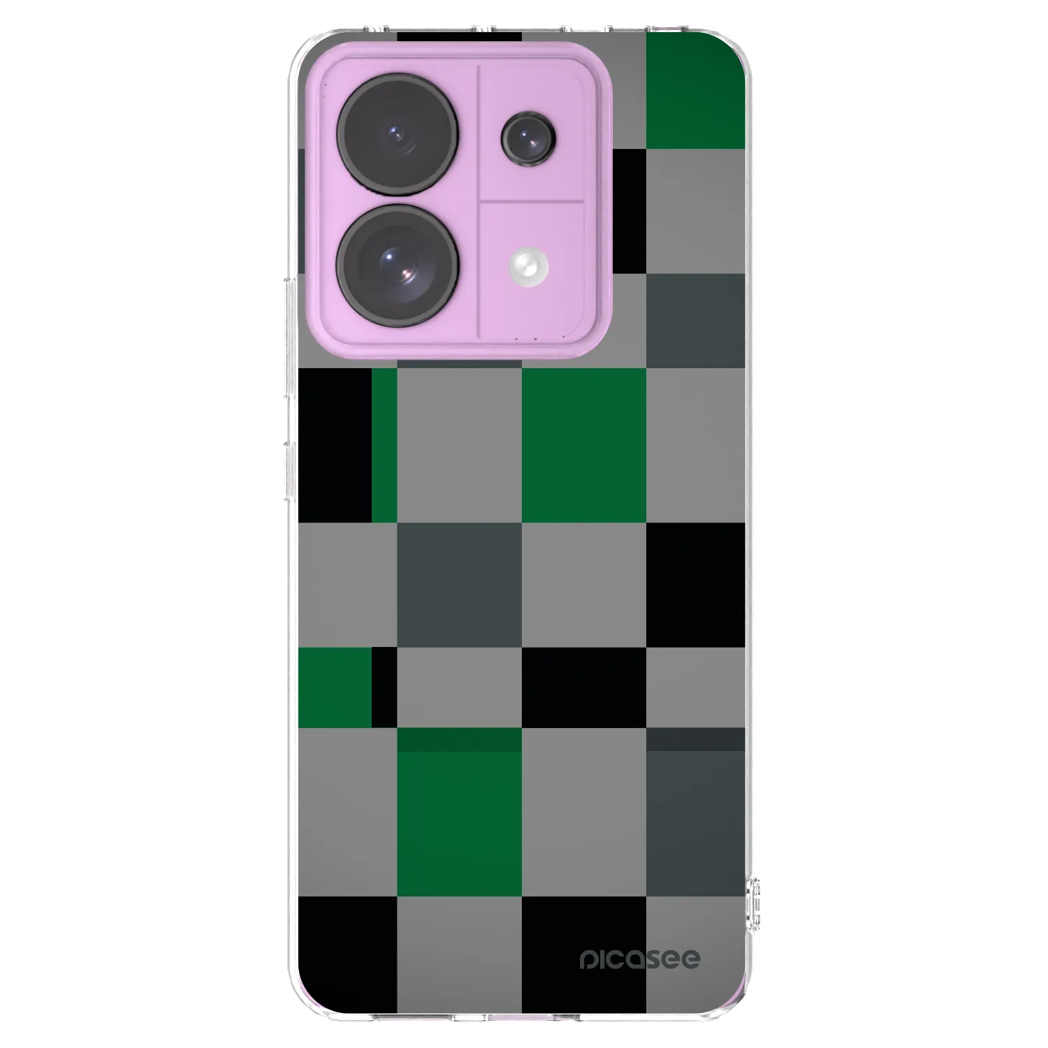 Picasee silikónový prehľadný obal pre Xiaomi Redmi Note 13 Pro 5G - Block Grid