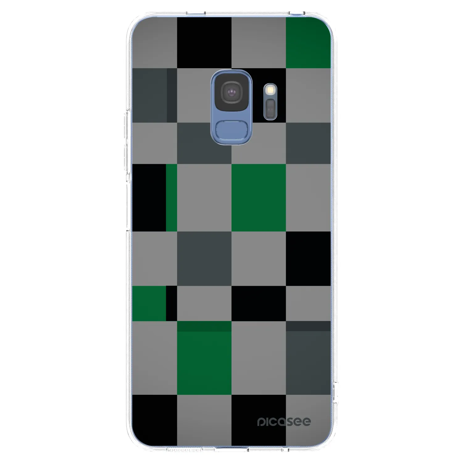 Picasee silikónový prehľadný obal pre Samsung Galaxy S9 G960F - Block Grid