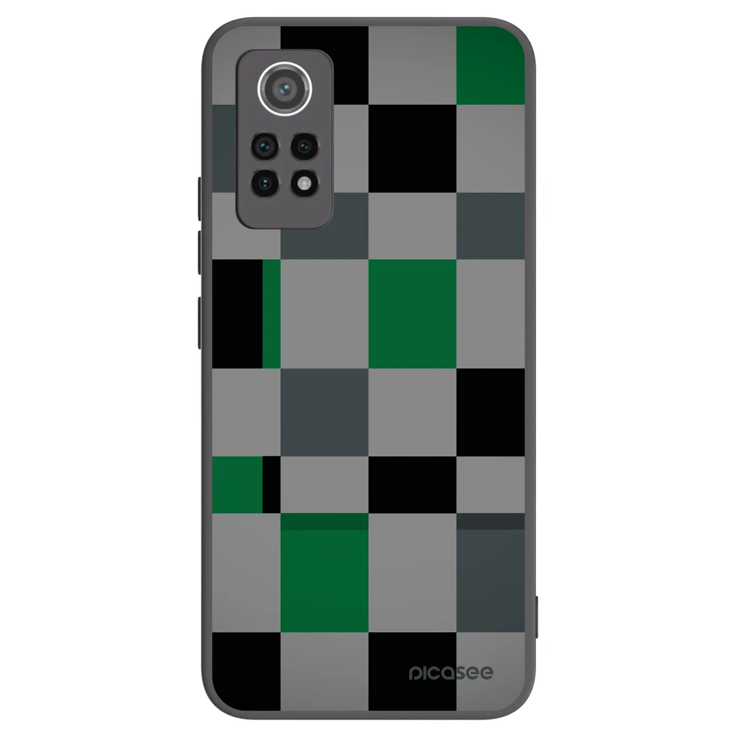 Picasee silikónový čierny obal pre Xiaomi Redmi Note 12 Pro 4G - Block Grid