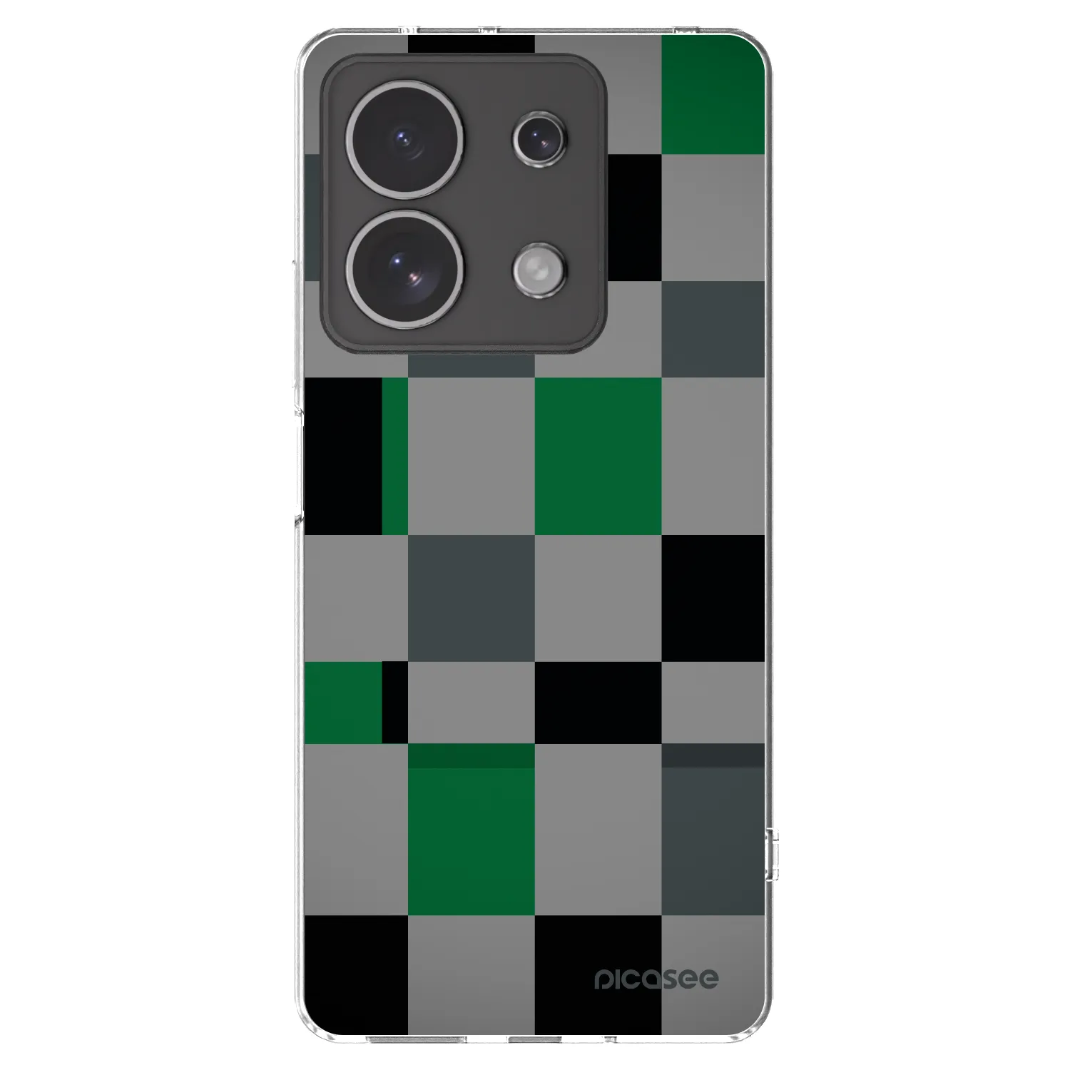 Picasee silikónový prehľadný obal pre Xiaomi Redmi Note 13 4G - Block Grid