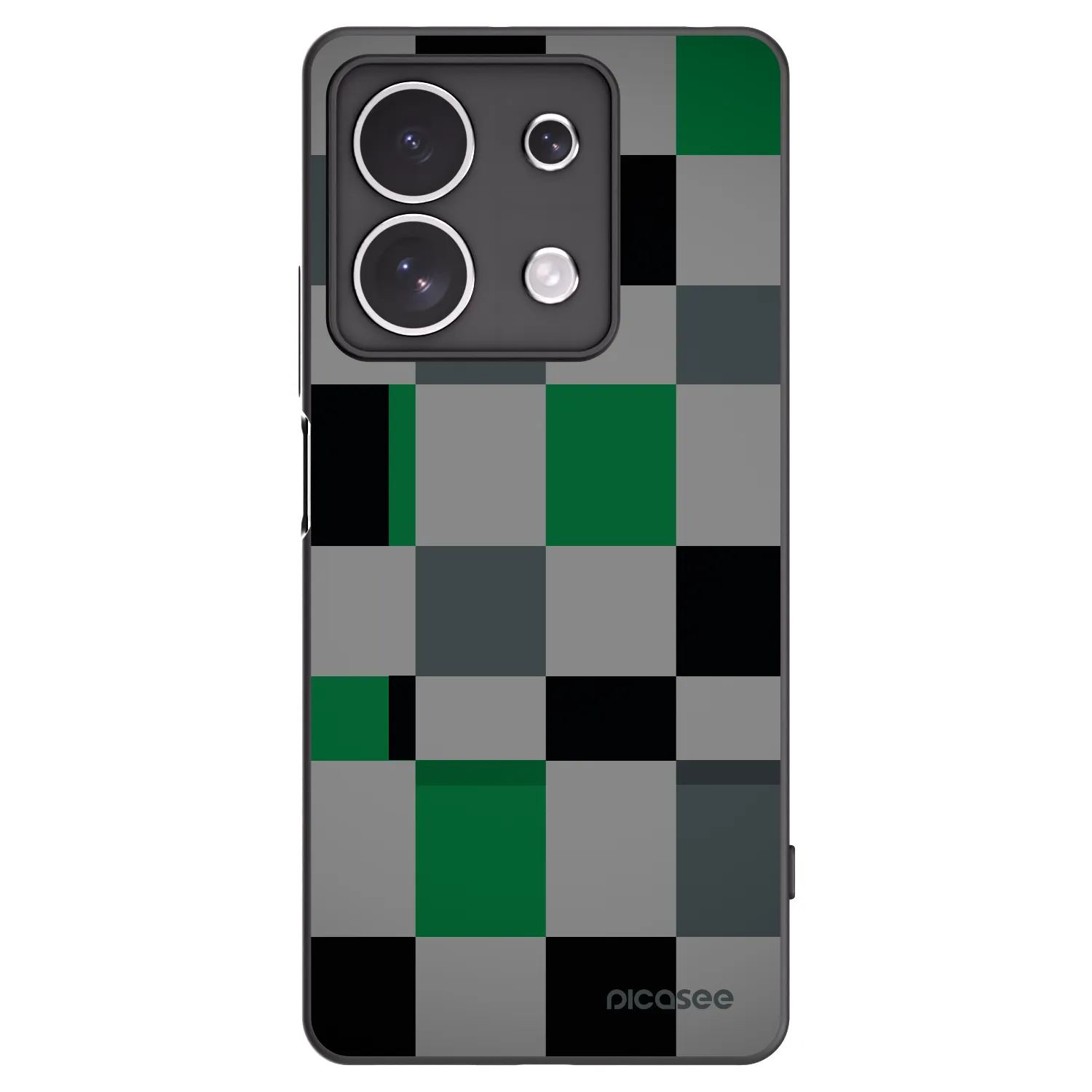 Picasee silikónový čierny obal pre Xiaomi Redmi Note 13 4G - Block Grid