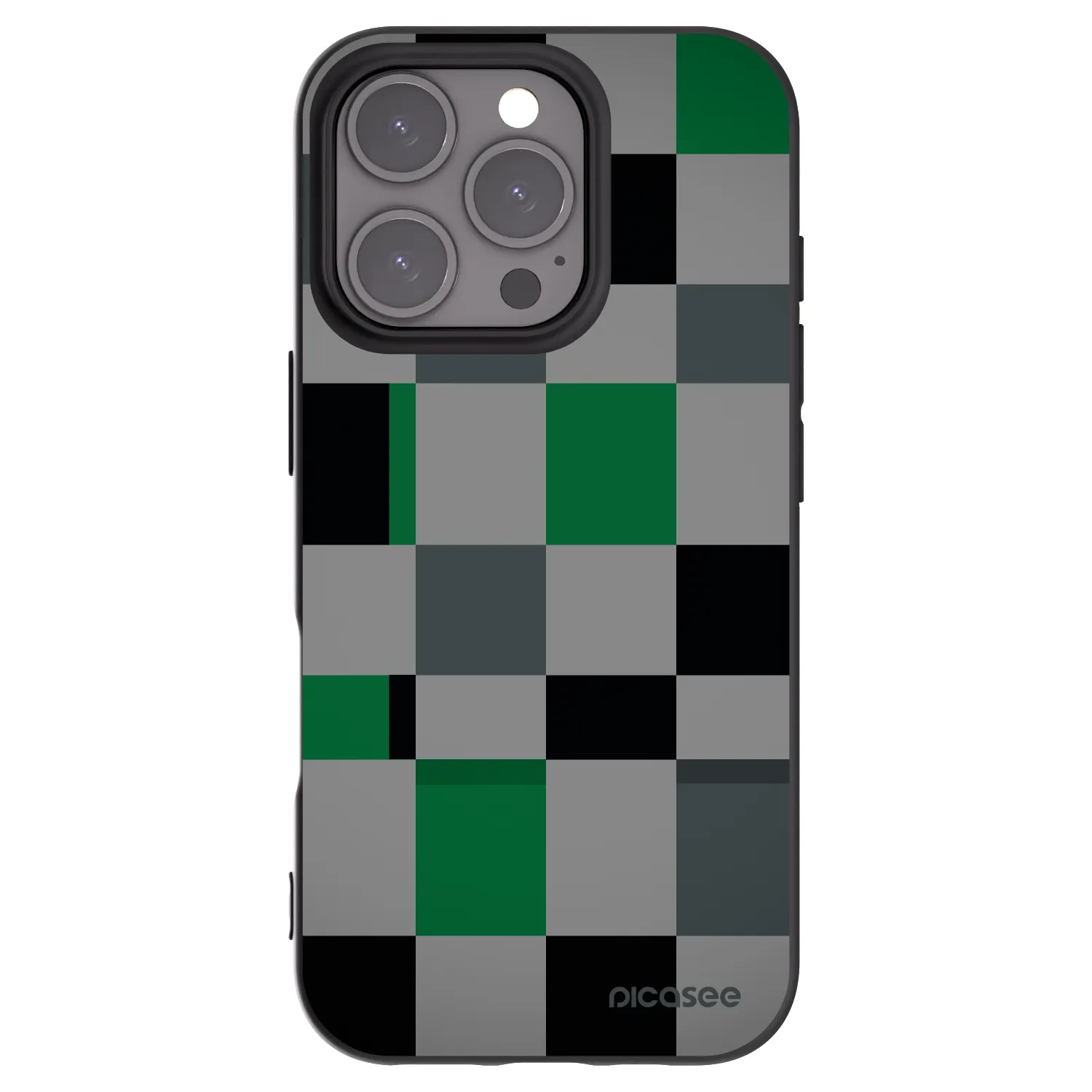 Picasee silikónový čierny obal pre Apple iPhone 16 Pro - Block Grid