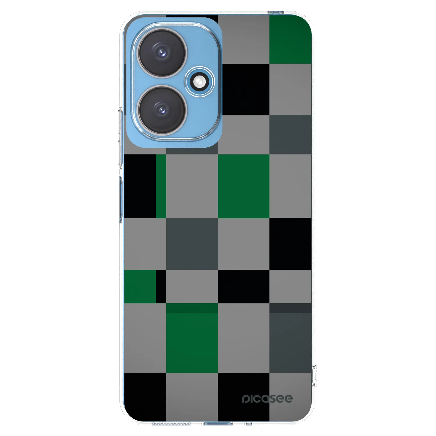 Picasee silikónový prehľadný obal pre Xiaomi Redmi 13C 5G - Block Grid