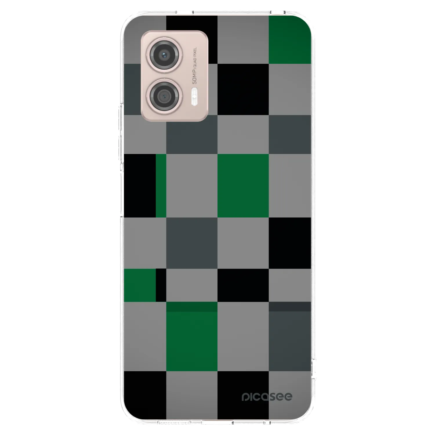 Picasee silikónový prehľadný obal pre Motorola Moto G53 5G - Block Grid