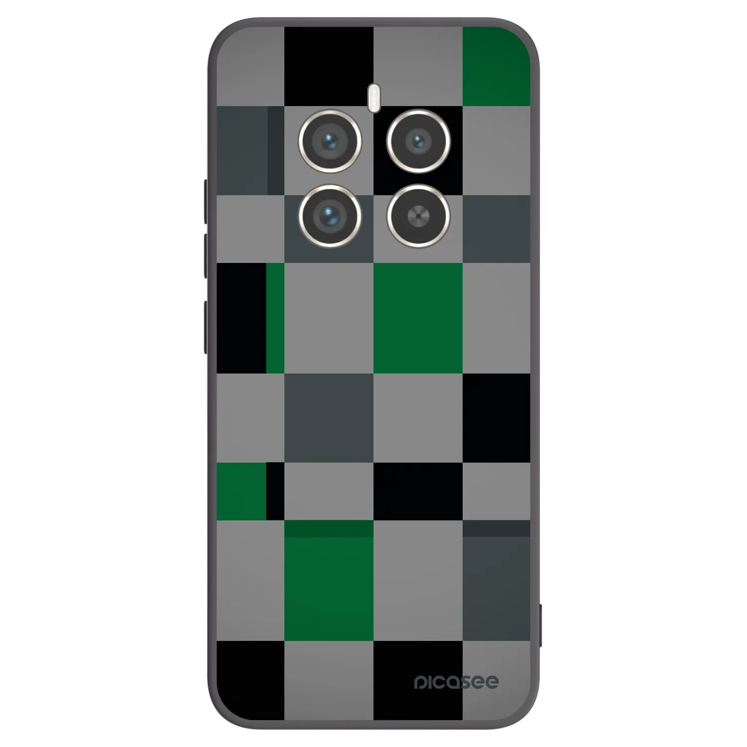 Picasee silikónový čierny obal pre Realme 12 Pro 5G - Block Grid