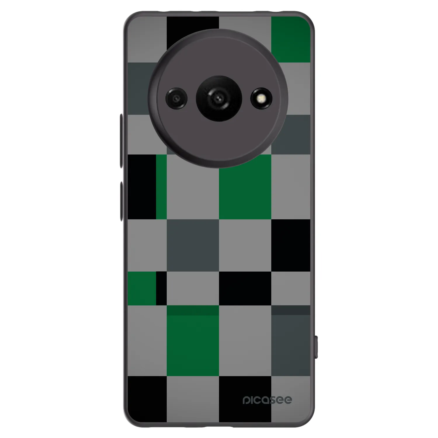 Picasee silikónový čierny obal pre Xiaomi Redmi A3 - Block Grid