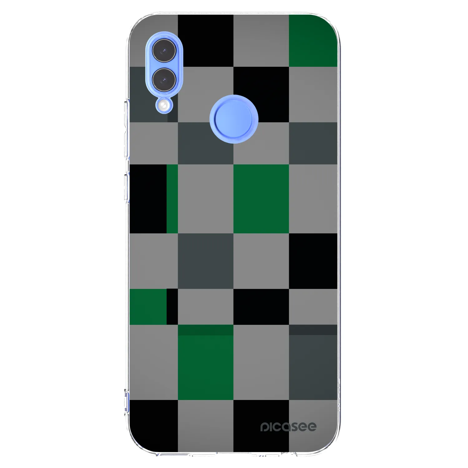 Picasee silikónový prehľadný obal pre Huawei P Smart 2019 - Block Grid