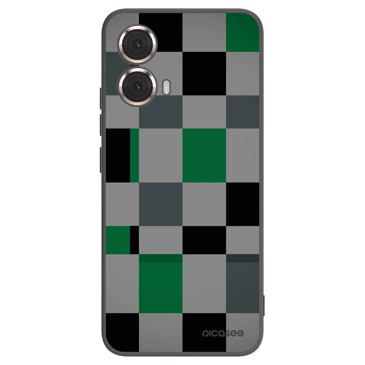 Silikónový čierny obal pre Motorola Moto G85 - Block Grid