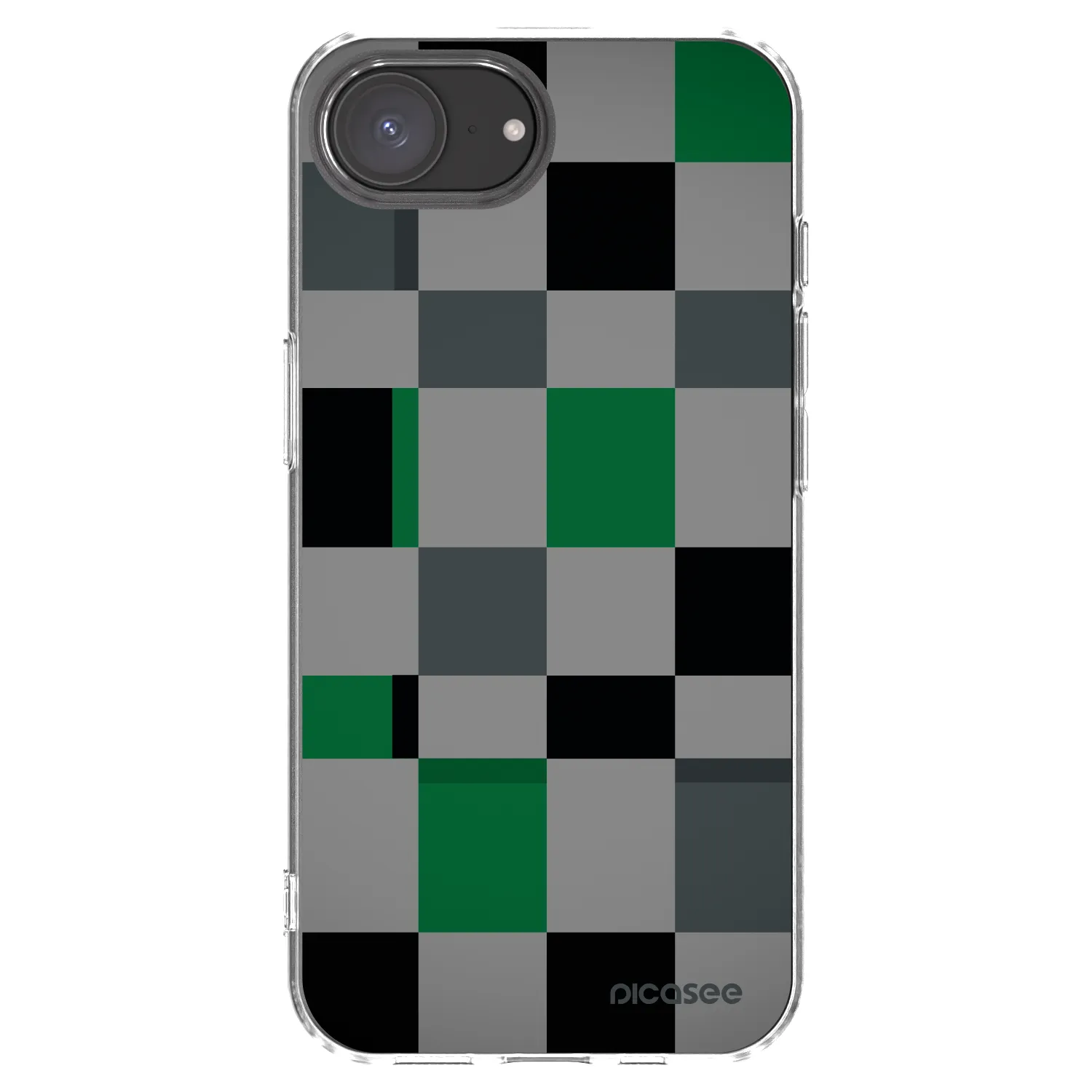 Picasee silikónový prehľadný obal pre Apple iPhone 16e - Block Grid