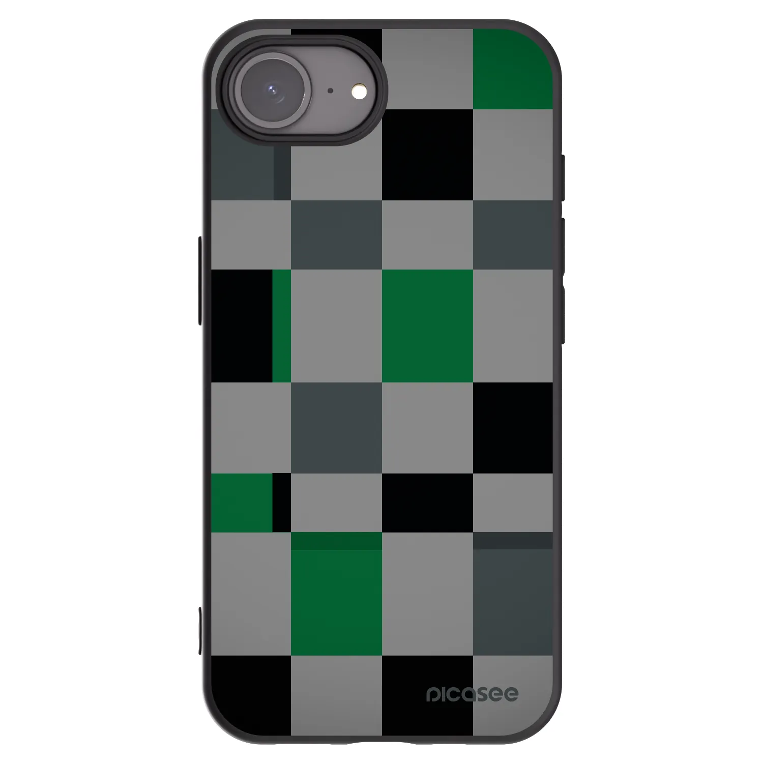 Picasee silikónový čierny obal pre Apple iPhone 16e - Block Grid