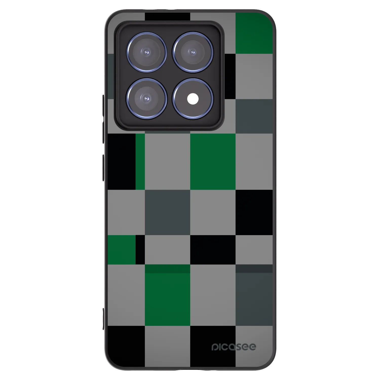 Picasee silikónový čierny obal pre Xiaomi 14T Pro - Block Grid