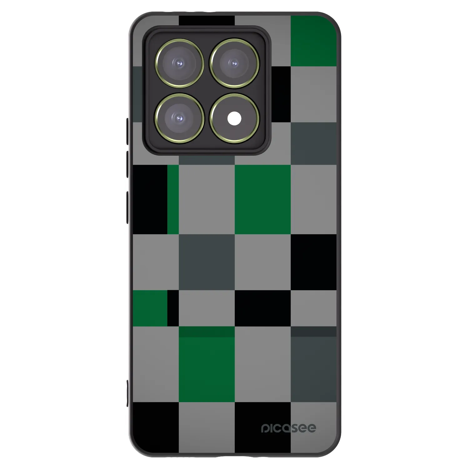 Picasee silikónový čierny obal pre Xiaomi 14T - Block Grid