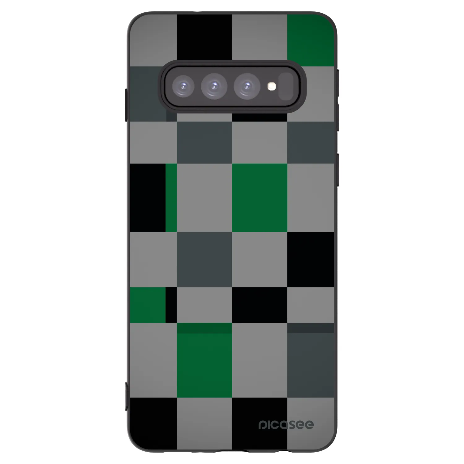 Picasee silikónový čierny obal pre Samsung Galaxy S10 G973 - Block Grid