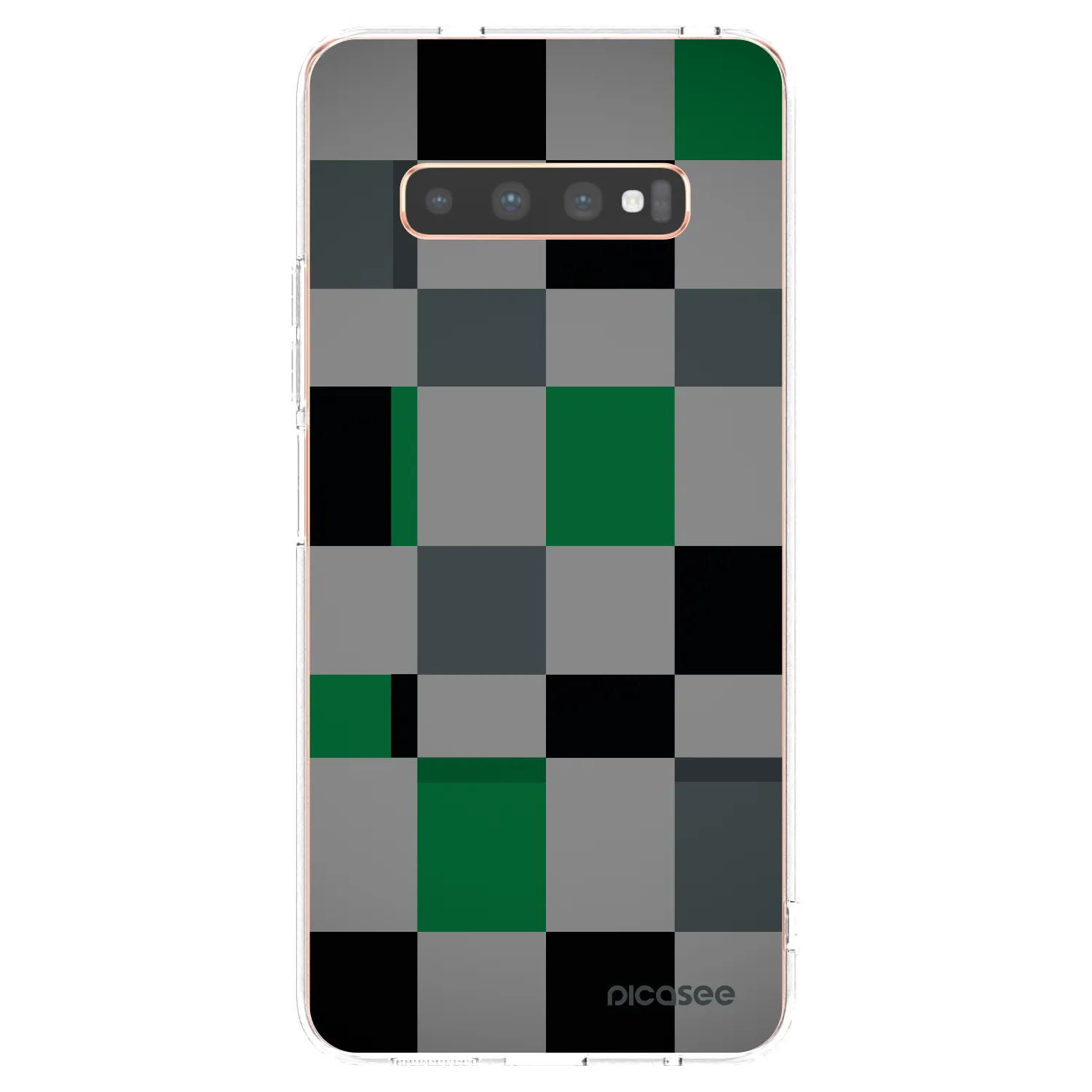Picasee silikónový prehľadný obal pre Samsung Galaxy S10 Plus G975 - Block Grid