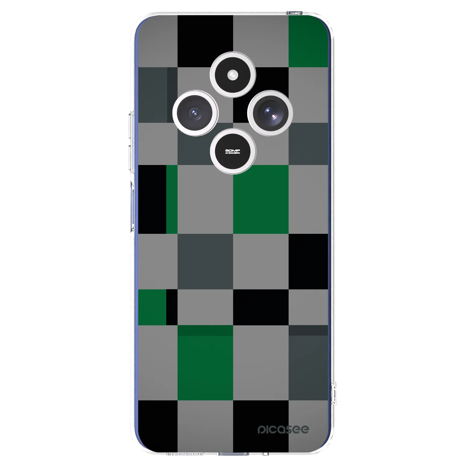 Picasee silikónový prehľadný obal pre Xiaomi Redmi 14C - Block Grid
