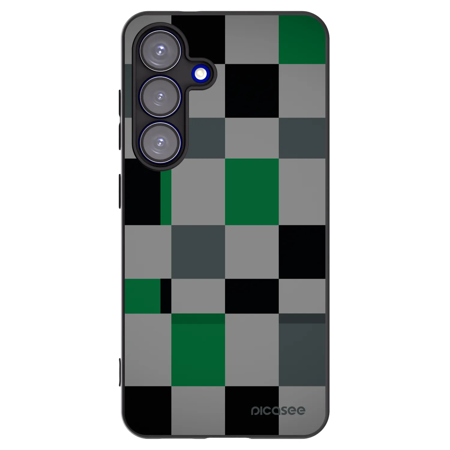Picasee silikónový čierny obal pre Samsung Galaxy S25 5G - Block Grid