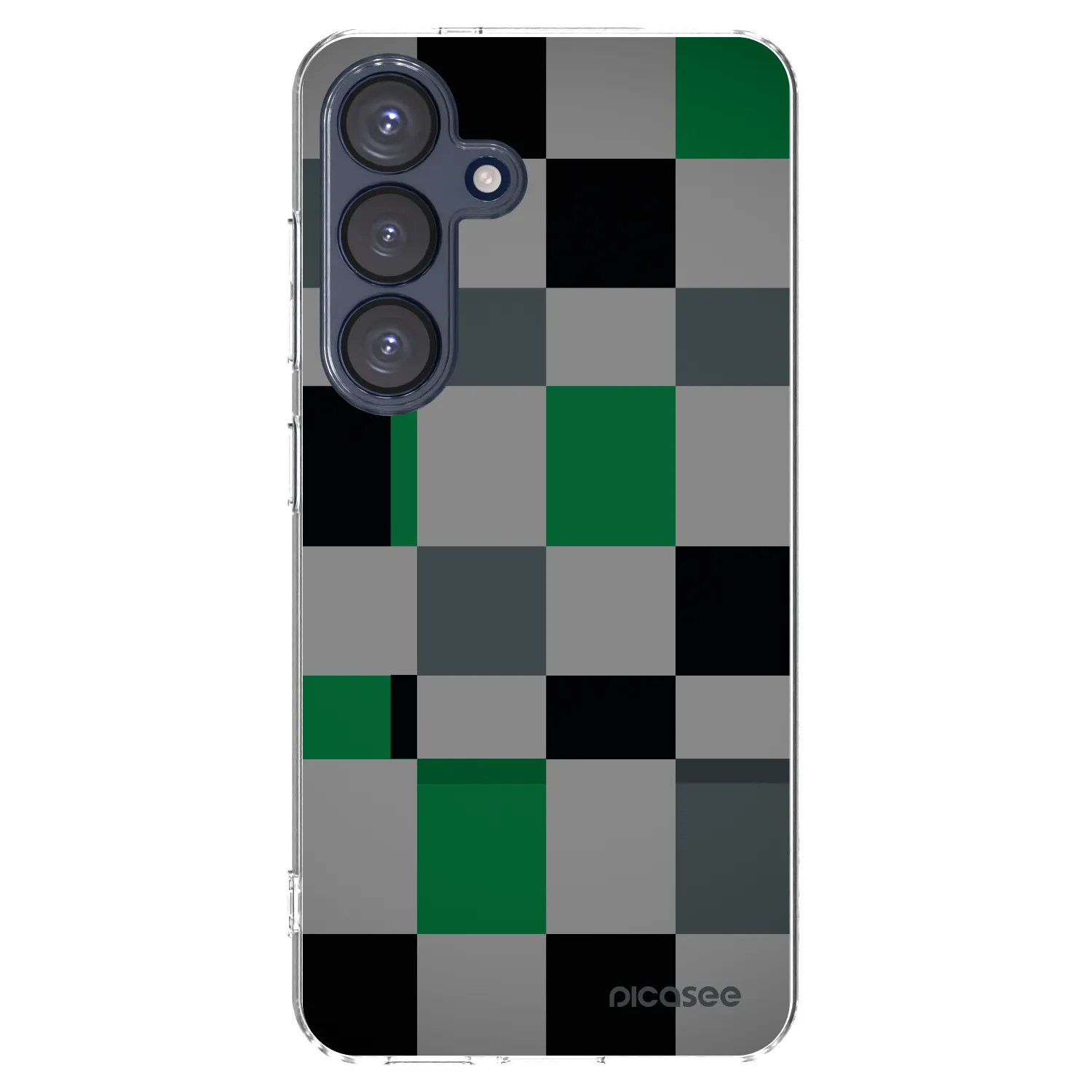 Picasee silikónový prehľadný obal pre Samsung Galaxy S25 5G - Block Grid