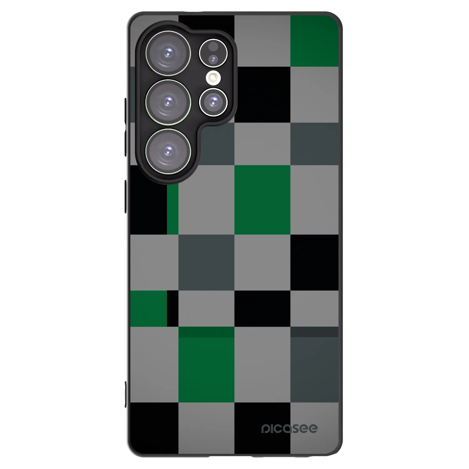 Picasee silikónový čierny obal pre Samsung Galaxy S25 Ultra 5G - Block Grid