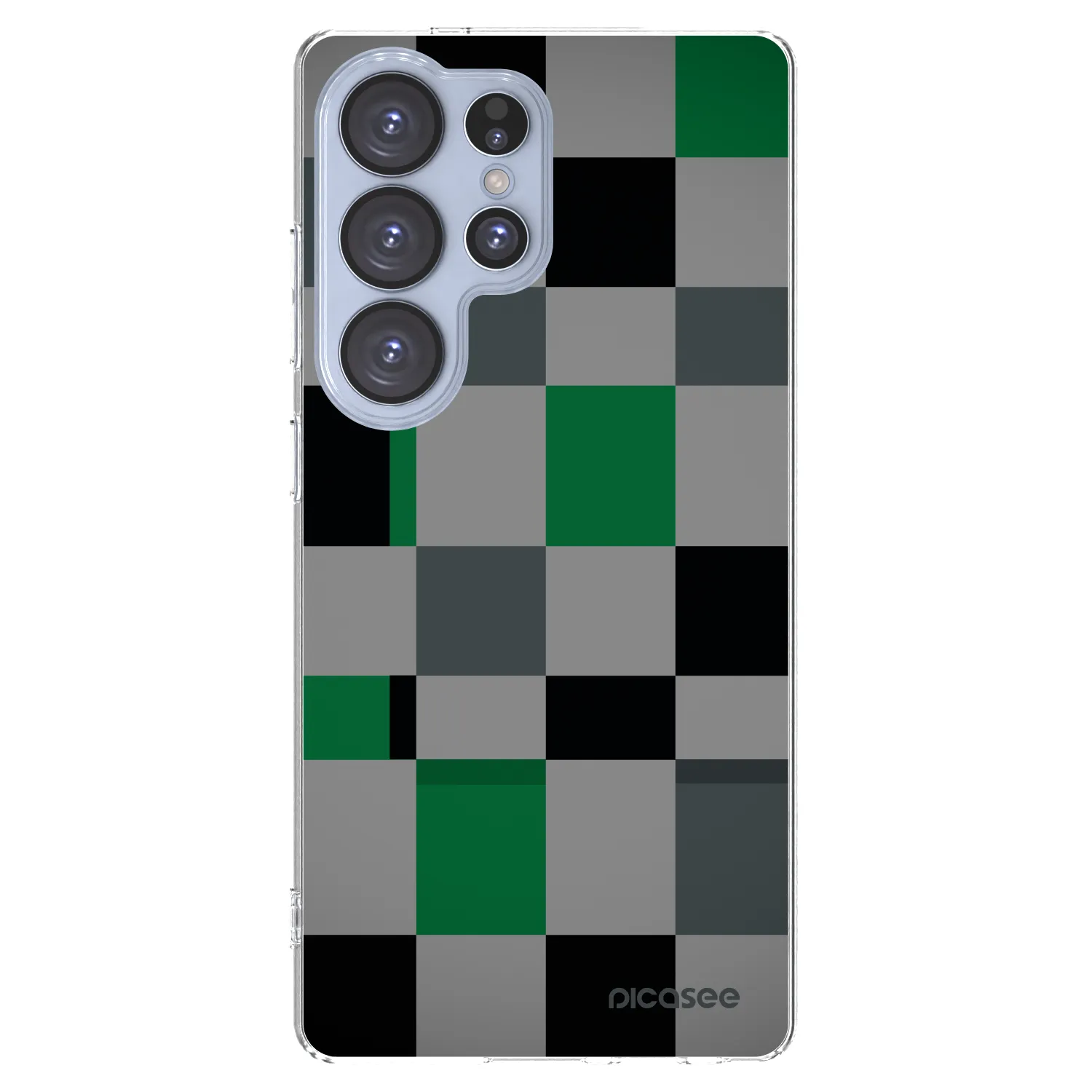 Picasee silikónový prehľadný obal pre Samsung Galaxy S25 Ultra 5G - Block Grid