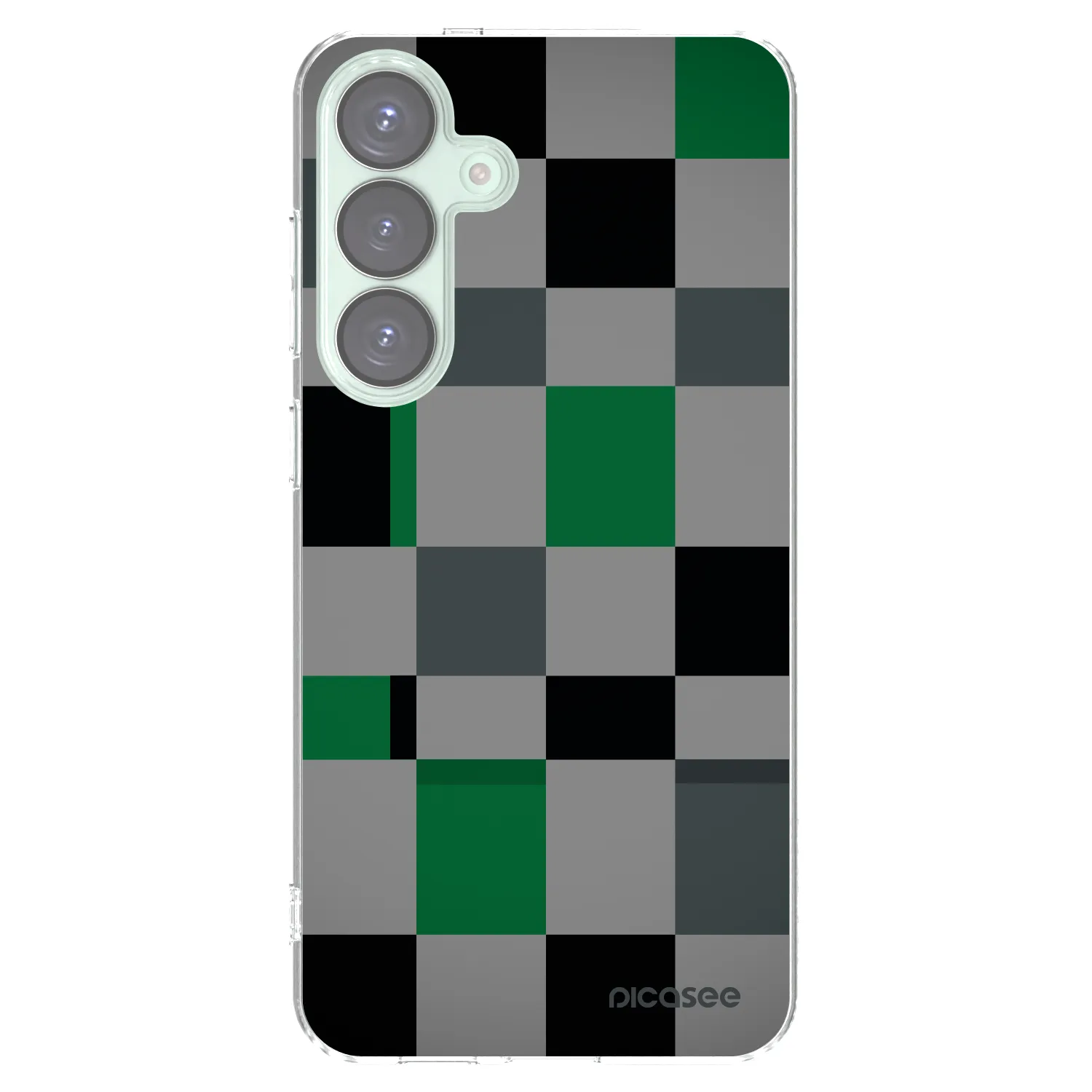 Picasee silikónový prehľadný obal pre Samsung Galaxy S25+ 5G - Block Grid