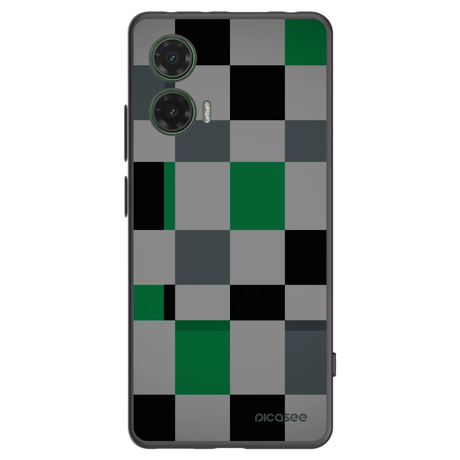 Picasee silikónový čierny obal pre Motorola Moto G35 5G - Block Grid