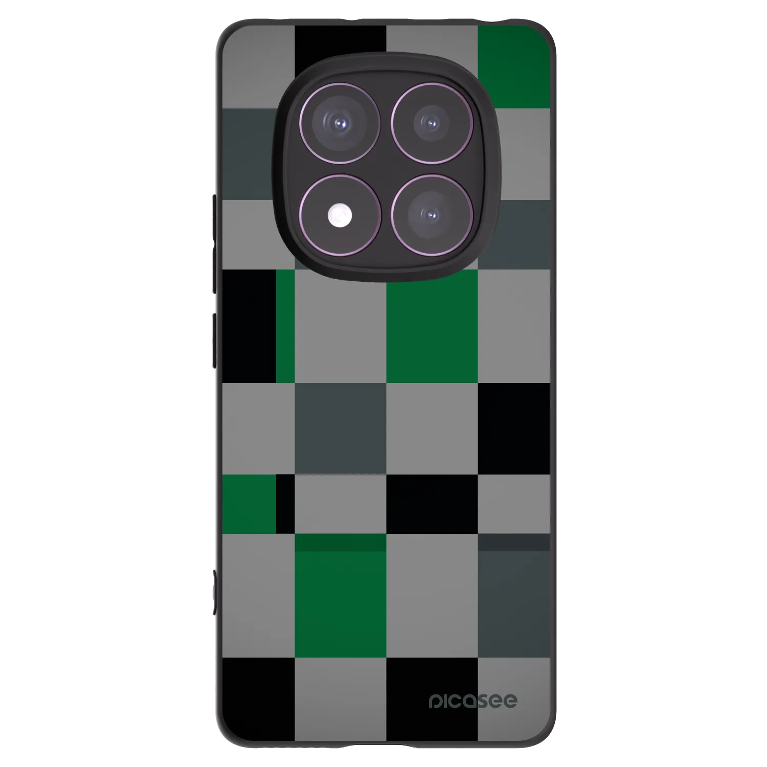 Silikónový čierny obal pre Xiaomi Redmi Note 14 Pro 4G - Block Grid