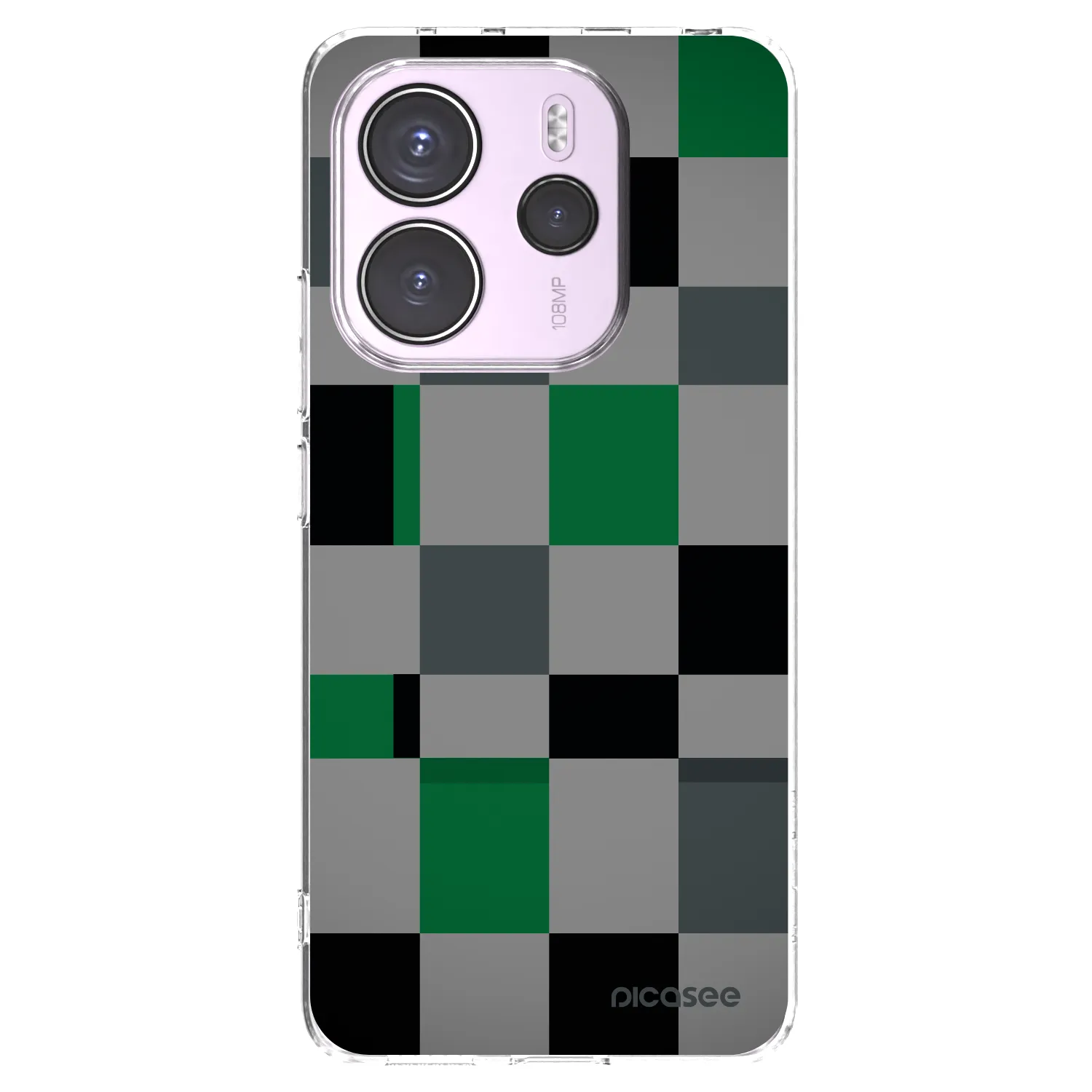 Silikónový prehľadný obal pre Xiaomi Redmi Note 14 4G - Block Grid