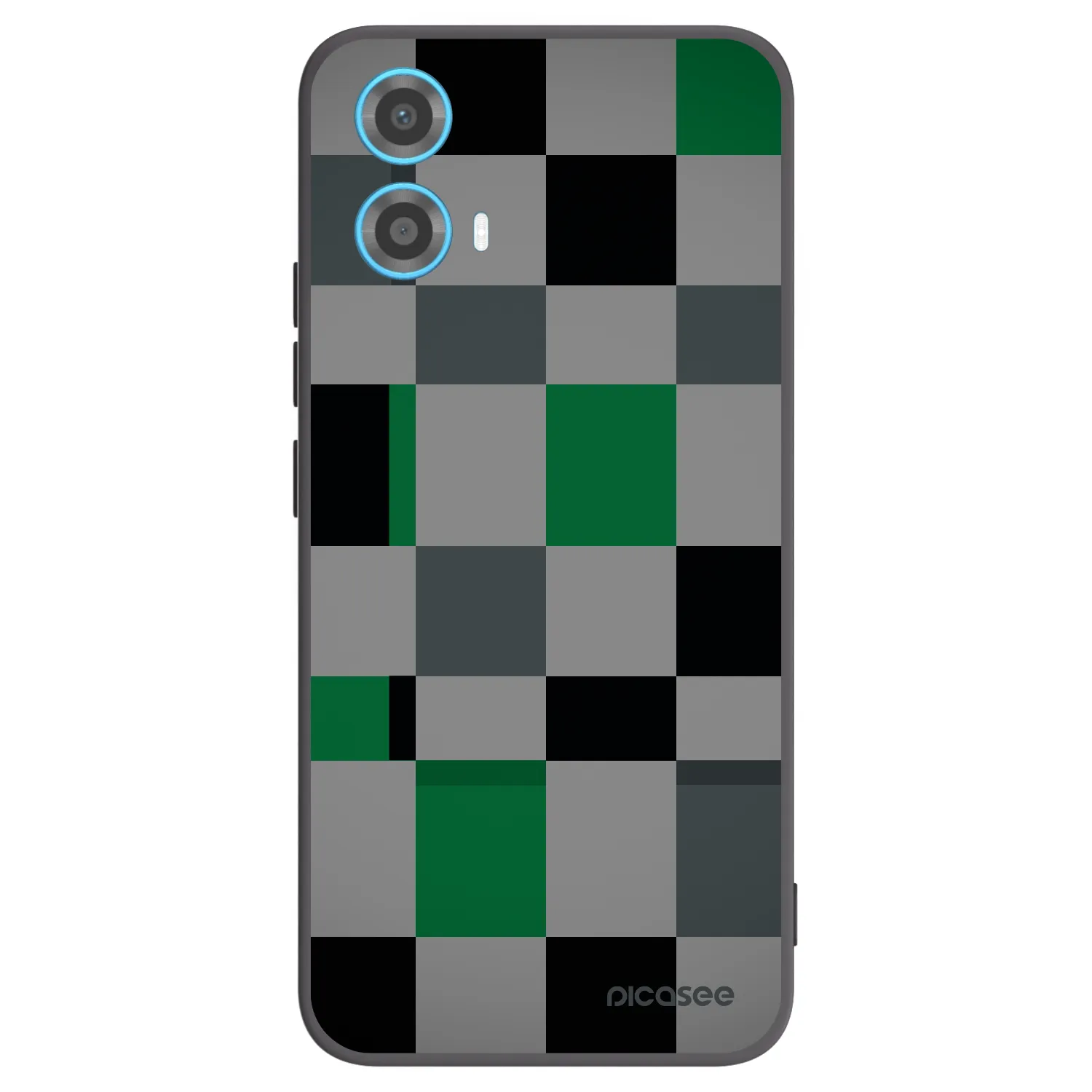 Picasee silikónový čierny obal pre Motorola Moto G34 5G - Block Grid