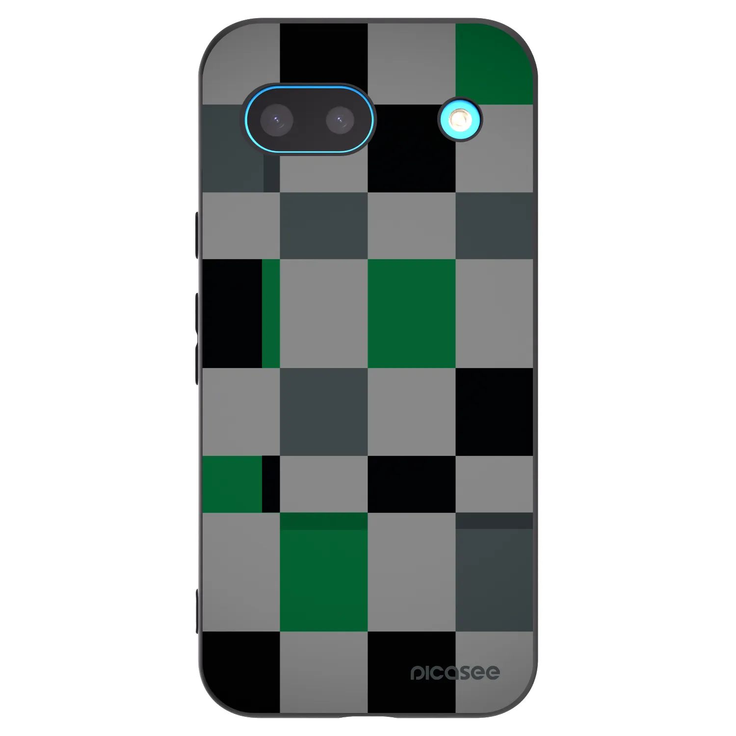 Picasee silikónový čierny obal pre Google Pixel 8a - Block Grid