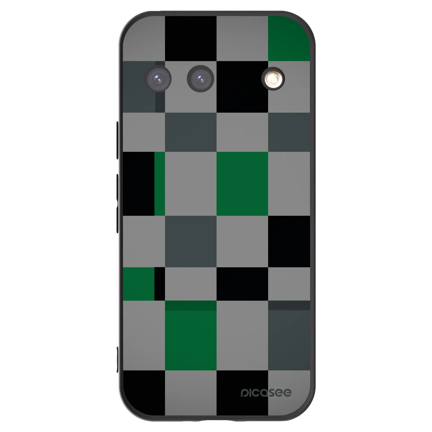 Picasee silikónový čierny obal pre Google Pixel 9 - Block Grid