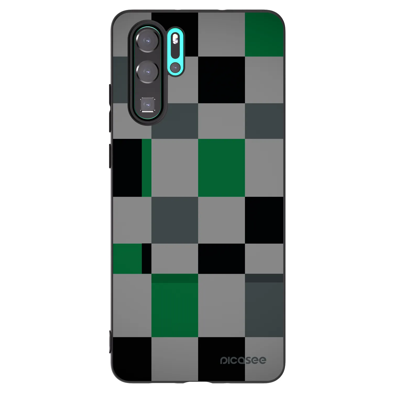 Picasee silikónový čierny obal pre Huawei P30 Pro - Block Grid