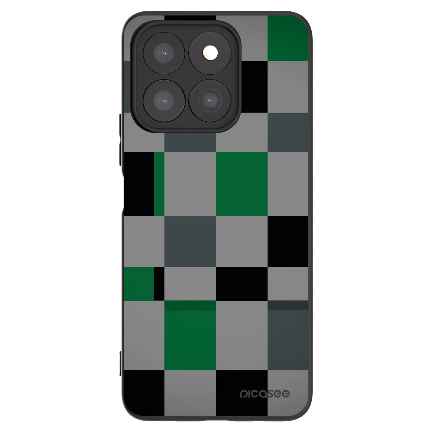 Picasee silikónový čierny obal pre Honor X8c - Block Grid
