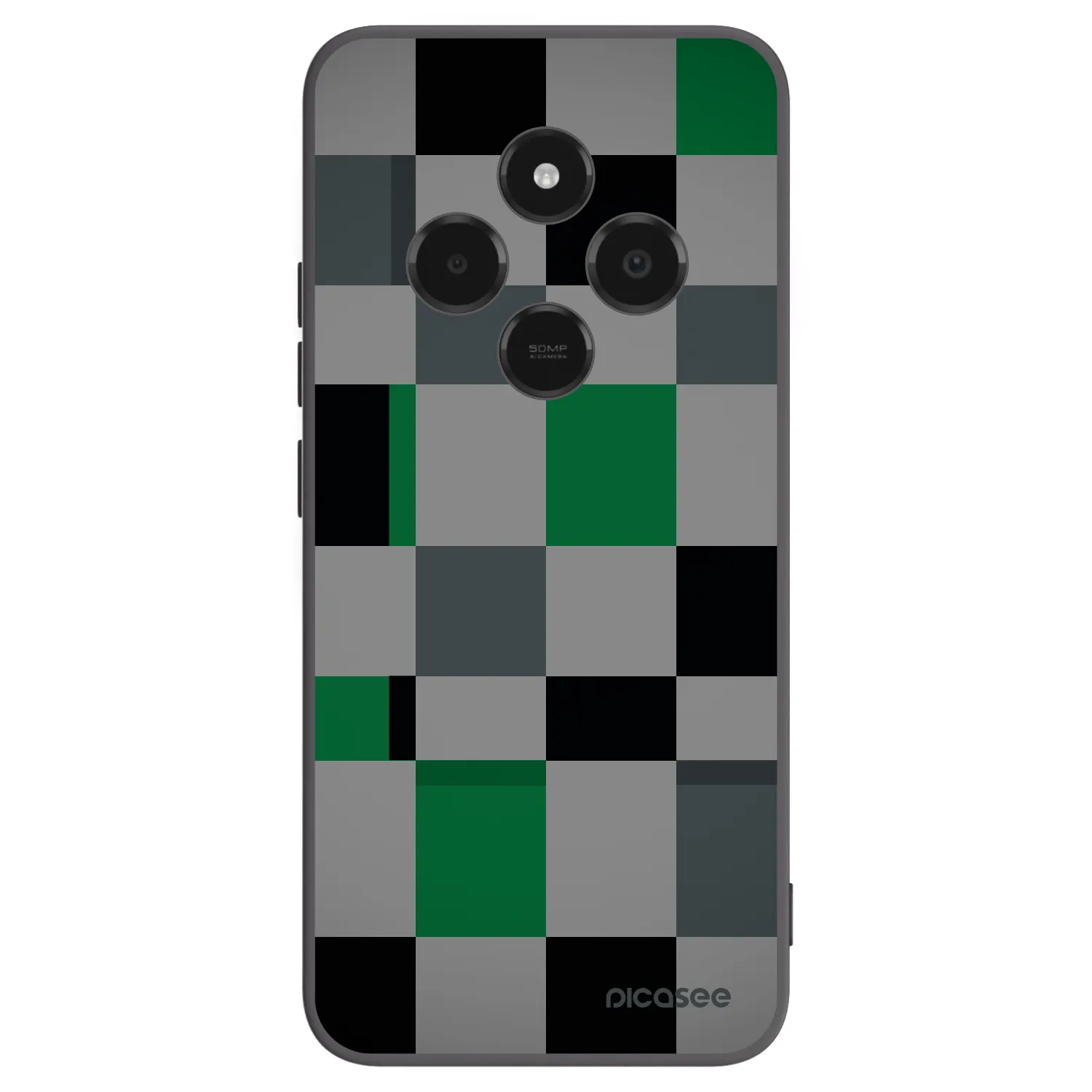 Picasee silikónový čierny obal pre Xiaomi Poco C75 - Block Grid