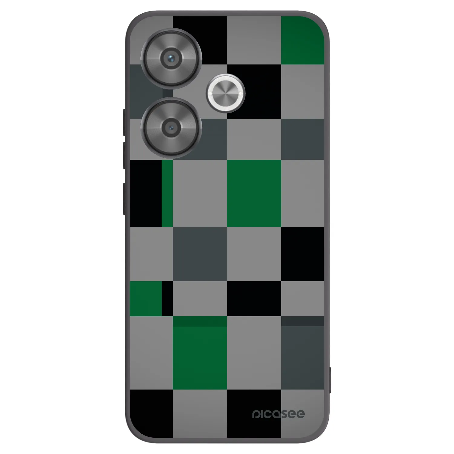 Silikónový čierny obal pre Xiaomi Poco F6 - Block Grid