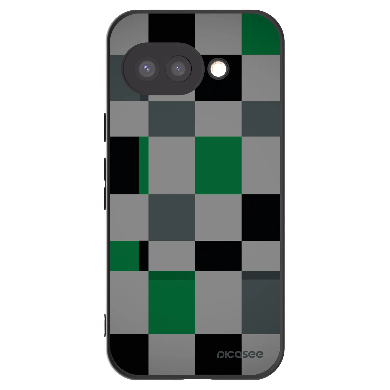 Picasee silikónový čierny obal pre Google Pixel 9a - Block Grid