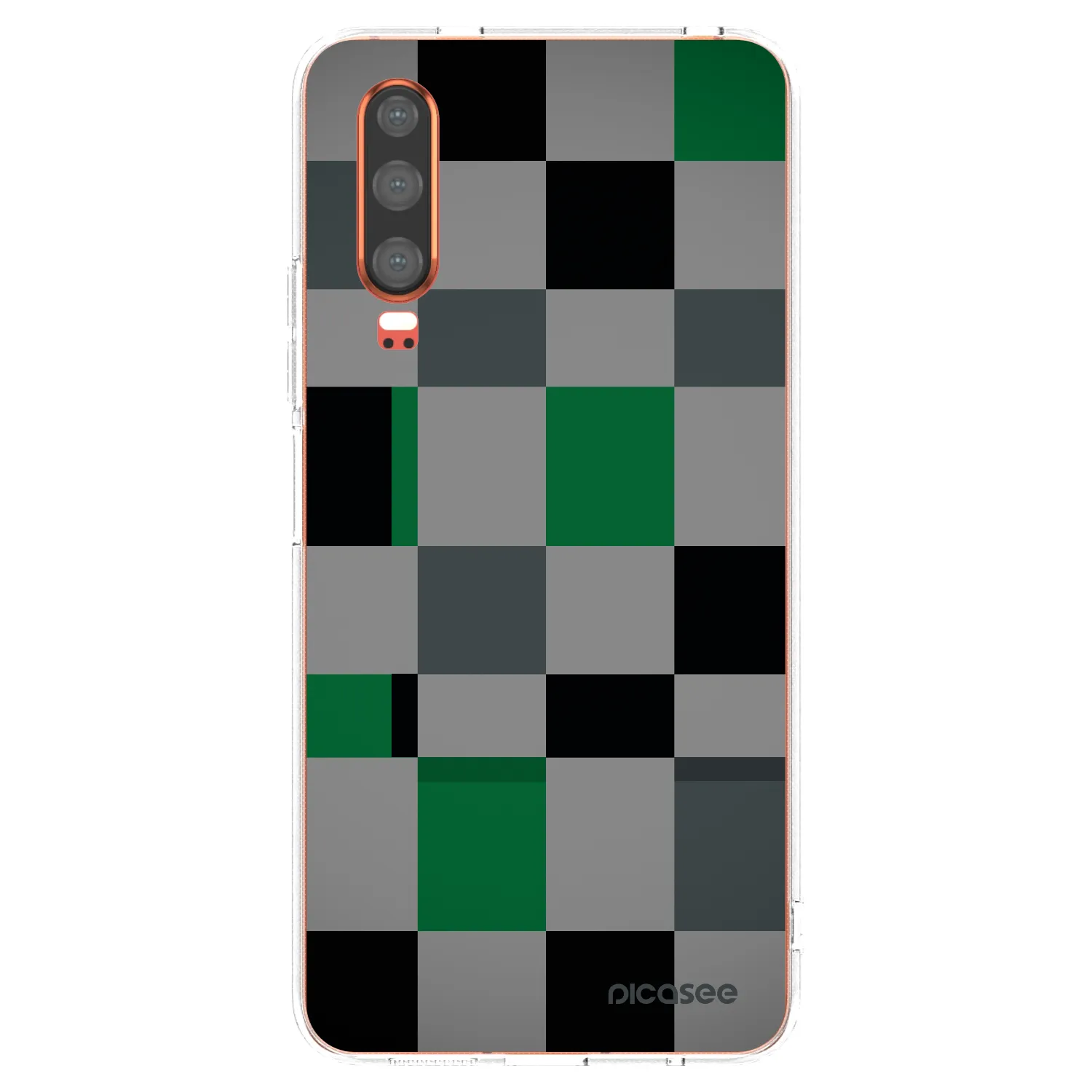 Picasee silikónový prehľadný obal pre Huawei P30 - Block Grid