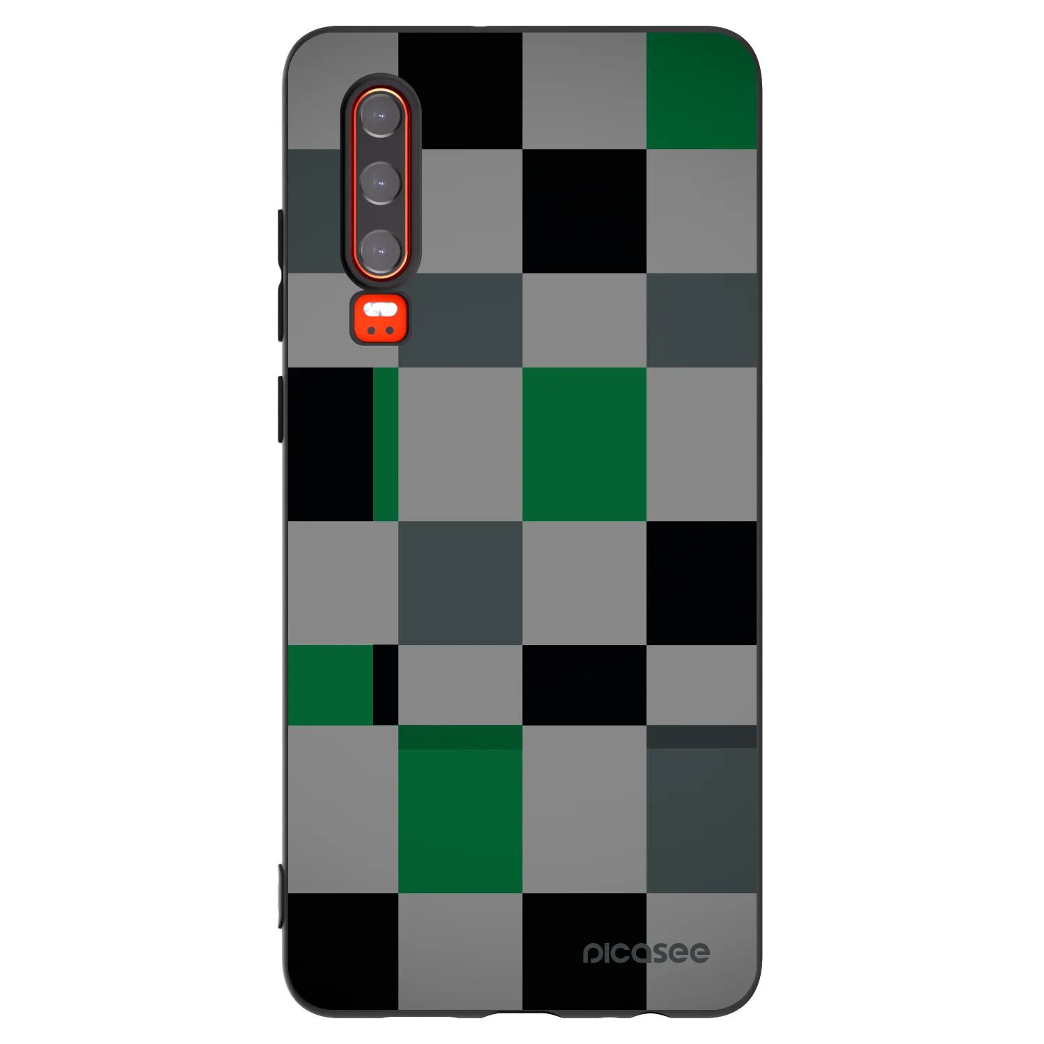 Picasee silikónový čierny obal pre Huawei P30 - Block Grid