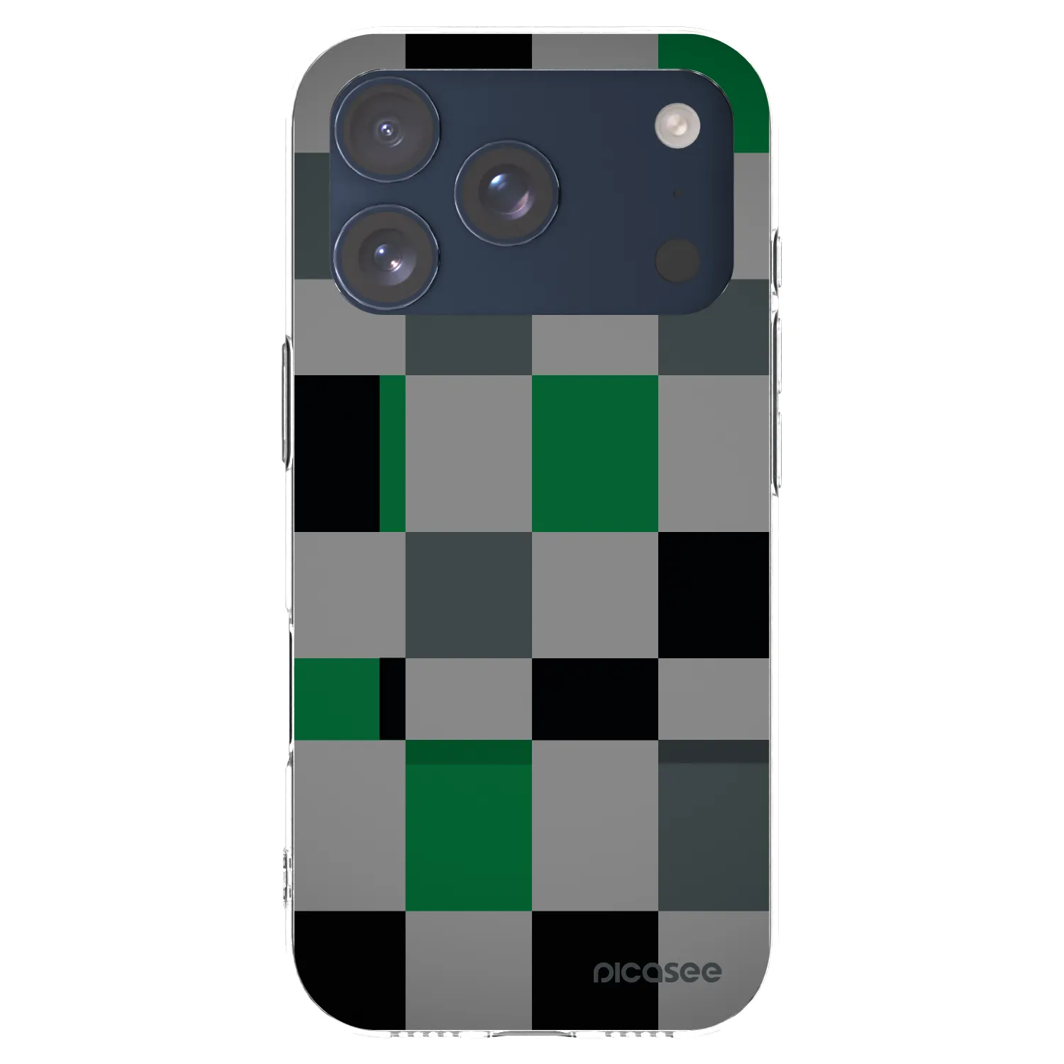 Picasee silikónový prehľadný obal pre Apple iPhone 17 Pro - Block Grid