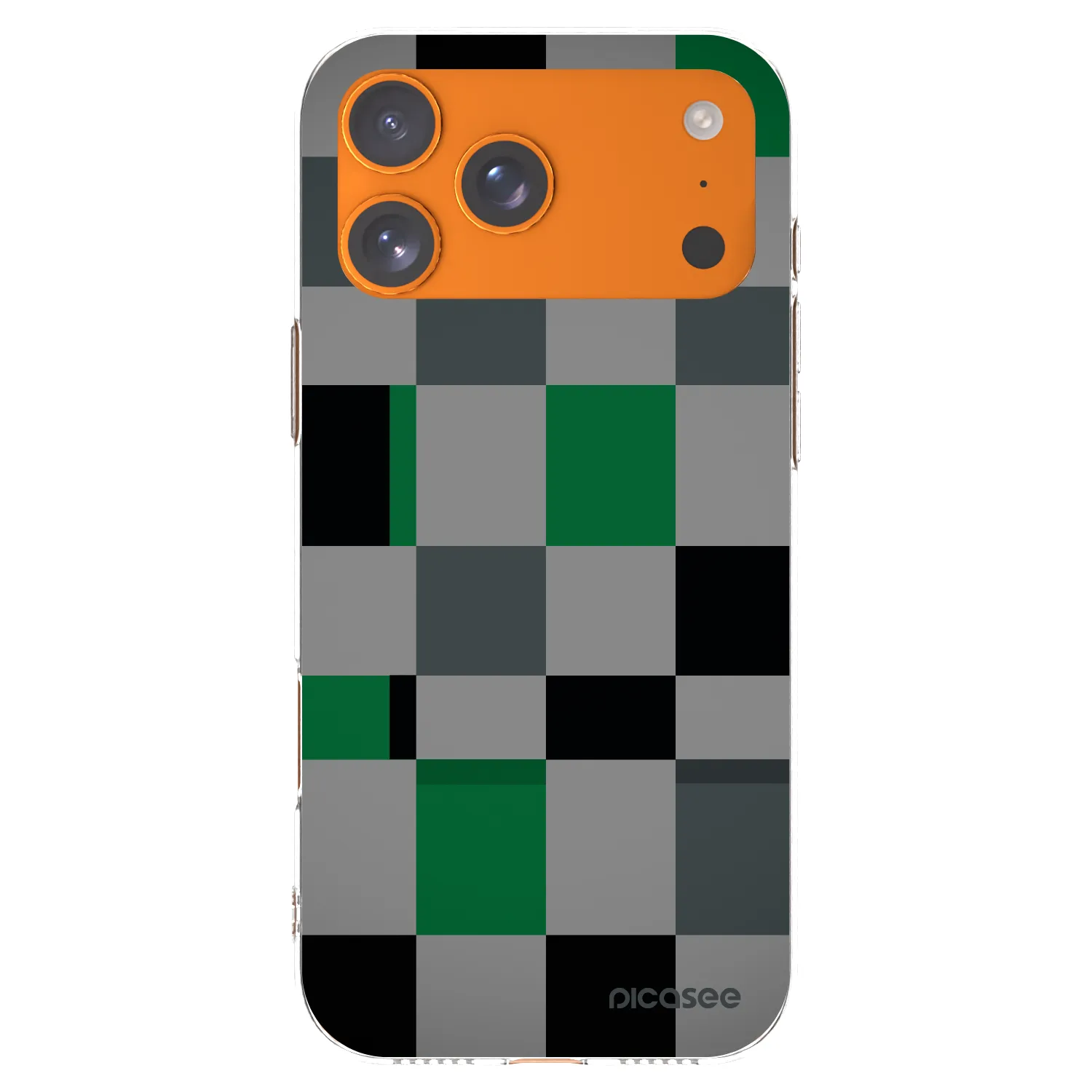 Picasee silikónový prehľadný obal pre Apple iPhone 17 Pro Max - Block Grid