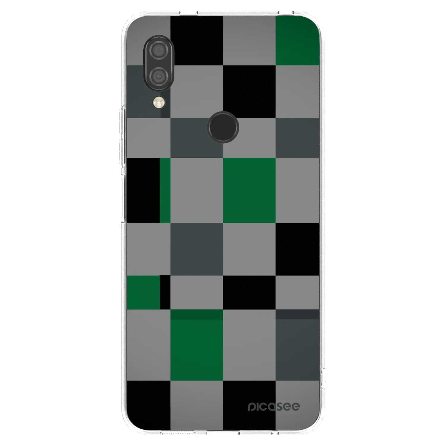 Picasee silikónový prehľadný obal pre Xiaomi Redmi 7 - Block Grid