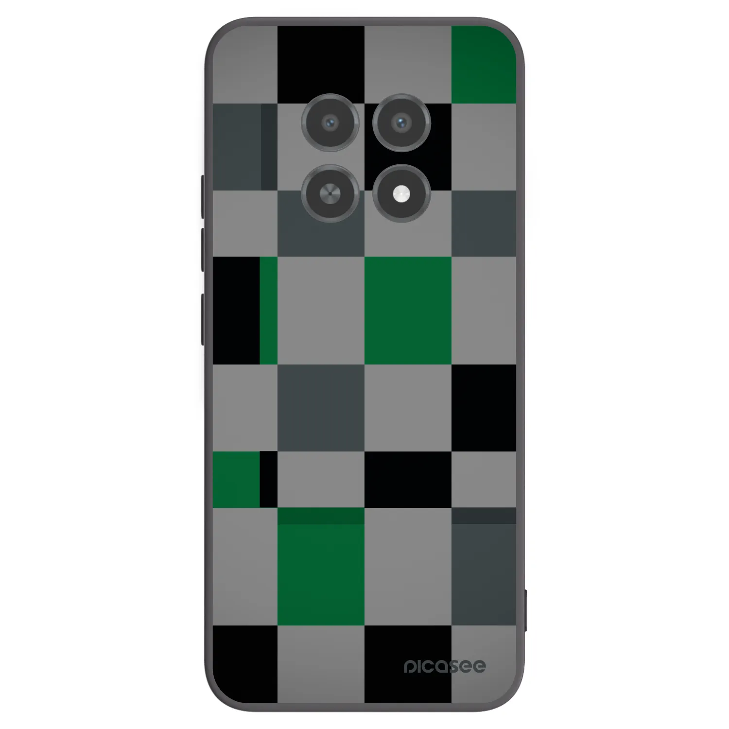 Picasee silikónový čierny obal pre Realme 12X - Block Grid