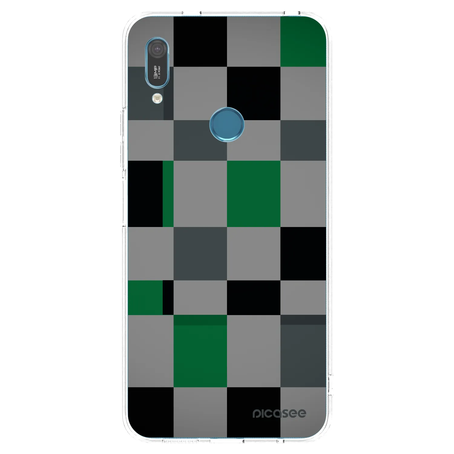 Picasee silikónový prehľadný obal pre Huawei Y6 2019 - Block Grid